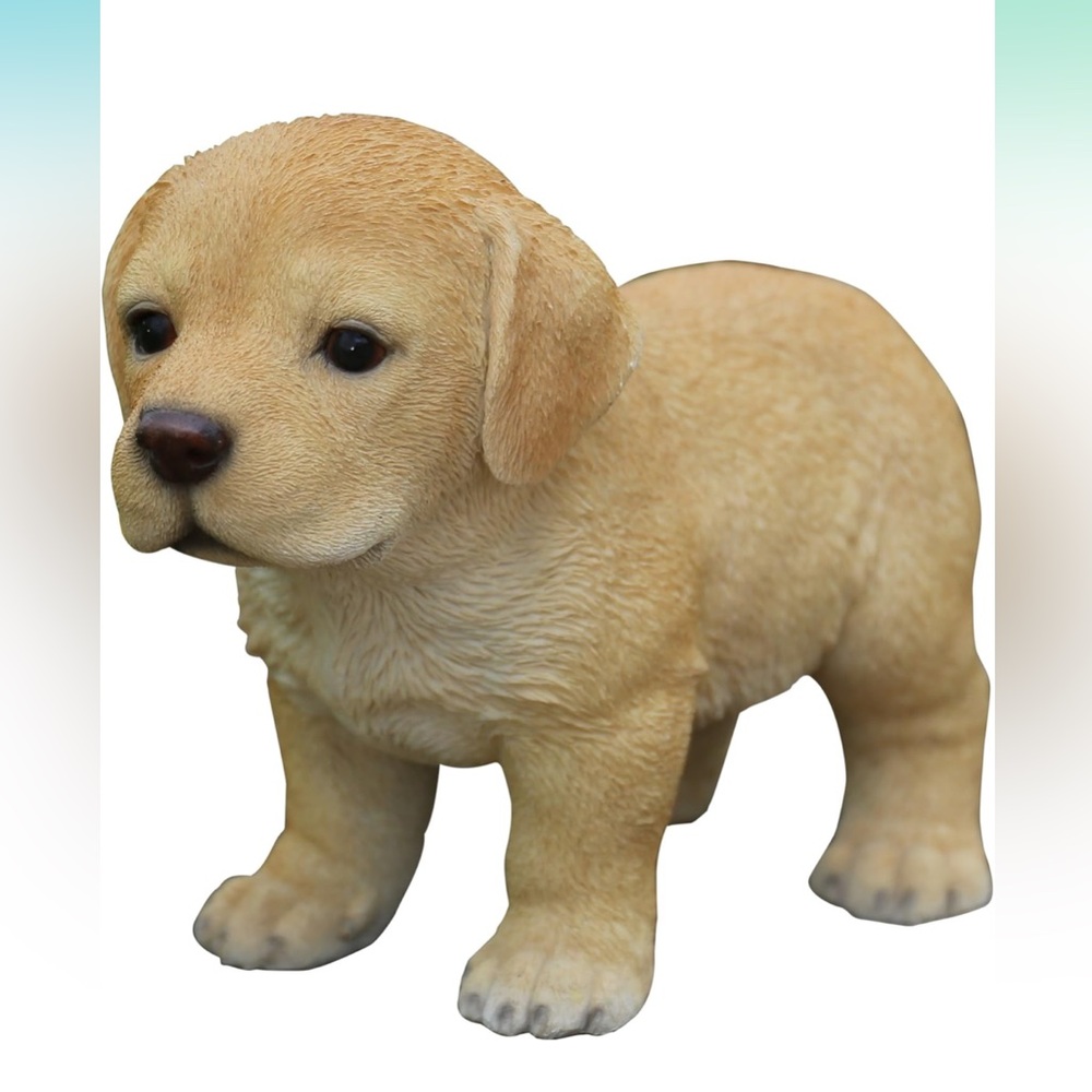 Standing Yellow Labrador Puppy Statue